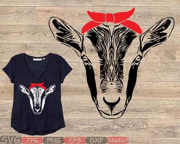 Download Goat Head Whit Bandana Silhouette Svg Goats Animal Farm Milk 873s By Hamhamart PSD Mockup Templates