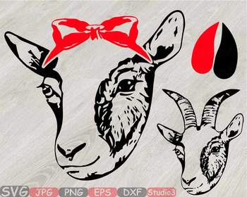Download Goat Head Whit Bandana Silhouette Outline Svg Clipart Feet Goats Farm Milk 789s