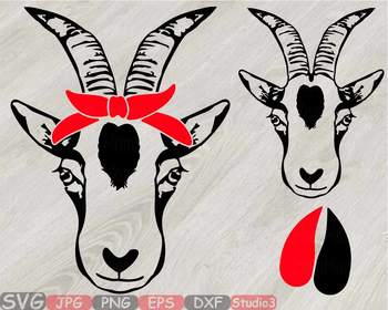 Download Goat Head Whit Bandana Silhouette Outline Svg Clipart Feet Goats Farm Milk 794s