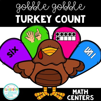 Preview of Gobble Gobble {Build A Turkey} Turkey Count Thanksgiving Math Centers