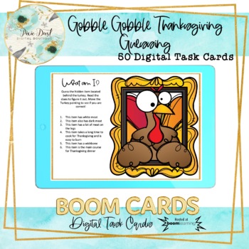 Preview of Gobble Gobble Thanksgiving Inferences SLP BOOM Cards – Speech Therapy Distance