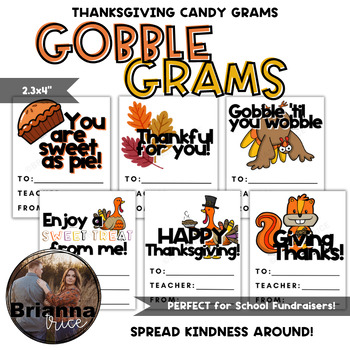 Preview of Gobble Grams | Thanksgiving Candy Grams | Fall School Fundraiser