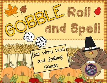 Preview of Thanksgiving Word Work (Word Wall and Spelling Word Dice Games)