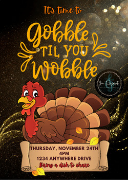 Preview of Gobble 'Til You Wobble Invitation Template
