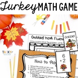 Gobble! Turkey Math Fact Fluency Card Game | Addition and 
