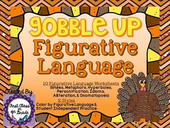 Preview of Gobble Up Figurative Language (Thanksgiving Literary Device Unit)