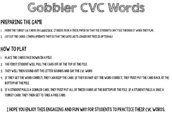 Preview of Gobbler CVC