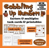 Gobbling Up Numbers - factors and multiples task cards & p