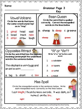 grammer printablesbell ringers for second grade by ginger nuts about