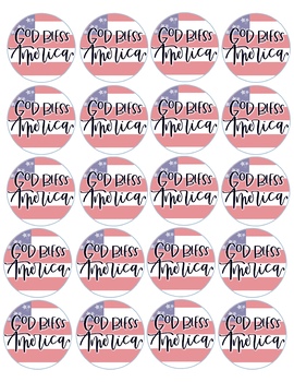 Preview of God Bless America Cookie/Gift Tags - Fourth of July