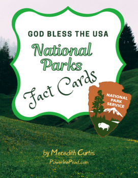 Preview of God Bless the USA National Parks Fact Cards
