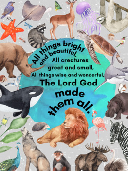 Preview of God Created Animal Poster Christian Education