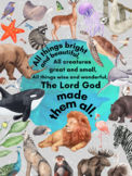 God Created Animal Poster Christian Education