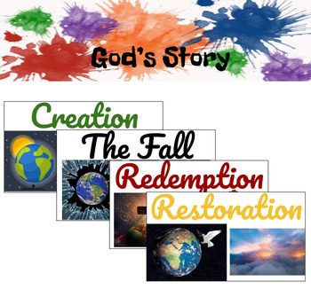 Preview of God's Story (Creation, Fall, Redemption, Restoration) Posters