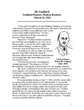 Preview of Goddard: The Father of Modern Rocketry  - 2 Page literacy article with Questions