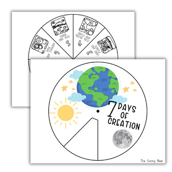 Gods Creation Story Wheel - Kids Bible Lessons by The Sunny Bees Prints