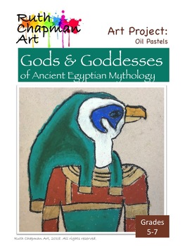 Preview of Gods & Goddesses of Ancient Egyptian Mythology: Art Lesson for Grades 5-7