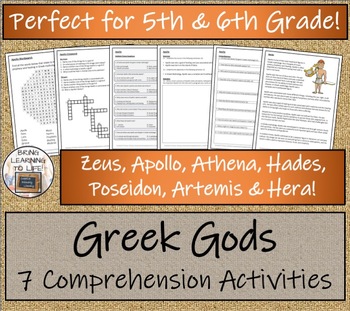 Gods of Ancient Greece Close Reading Activity Bundle | 5th Grade & 6th ...