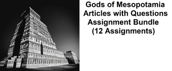 Preview of Gods of Mesopotamia Assignment Bundle (12 PDF Assignments)