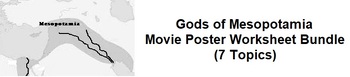 Preview of Gods of Mesopotamia  "Movie Poster" Worksheet Bundle