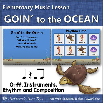 Preview of Elementary Music & Orff Lesson Goin' to the Ocean Instruments Rhythm Composition