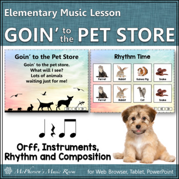 Preview of Elementary Music & Orff Lesson Instruments Rhythm Composition {Pet Store}