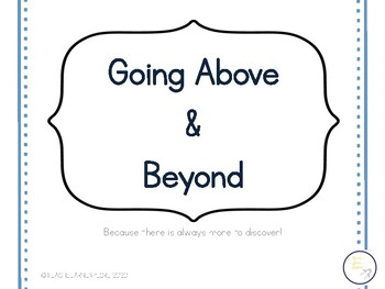 Preview of Going Above and Beyond Extension Freebie