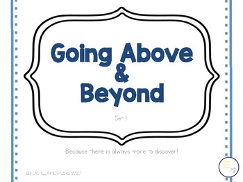 Preview of Going Above and Beyond Extension for Gifted/Early Finishers: Activity Set 1