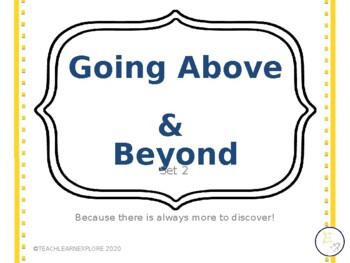 Preview of Going Above and Beyond Extension for Gifted/Early Finishers: Activity Set 2