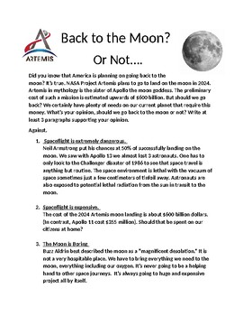 Preview of Moon - Should we be Going Back to the Moon in 2024 (Project Artemis)?