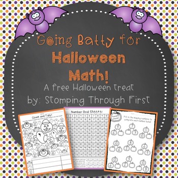 Preview of Going Batty for Halloween Math! {A FREE Halloween treat}