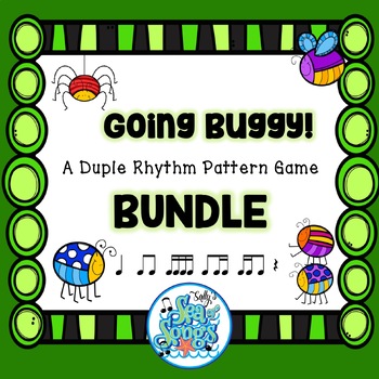 Preview of Going Buggy 4/4 Duple Meter Rhythm Review Game BUNDLE