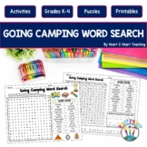 Going Camping Theme Word Search Puzzle Worksheet | Camping