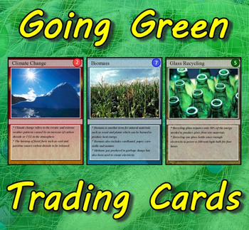 Preview of Going Green Trading Cards (Earth Day)