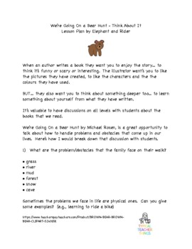 Preview of Going On a Bear Hunt Extension Activity