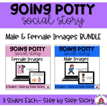 Preview of Going Potty- Male & Female BUNDLE -Visual Social Story- Bathroom Story/Steps