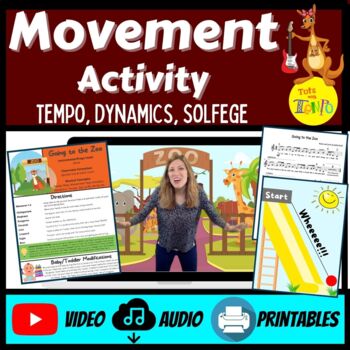 Preview of Going To The Zoo - An Animal Movement Activity | Tempo, Dynamics, Solfege