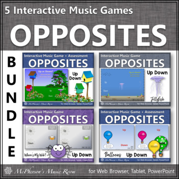 Preview of Up and Down Melodic Direction Interactive Music Games + Assessments {Bundle}