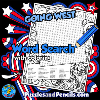 Preview of Going West - Westward Expansion Word Search Puzzle | US History Wordsearch