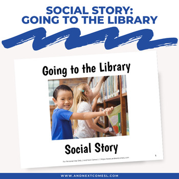 Preview of Going to the Library Social Story