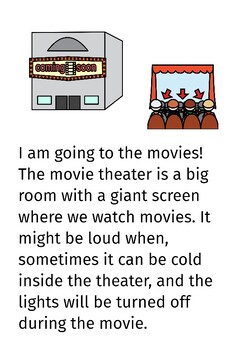 Preview of Going to the Movie Theater Social Story