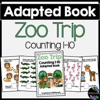 Preview of Going to the Zoo Adapted Book (Counting 1-10)