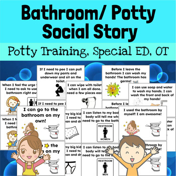 Preview of Going to the bathroom potty social story. Class, training, special education, OT