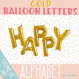 Gold Balloon Letters for Bulletin Boards