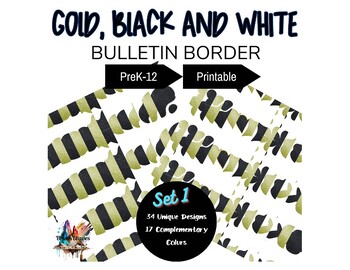 Black and White Classroom Bulletin Board Border Printable Bulletin