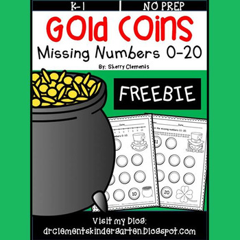 Preview of Gold Coins Missing Numbers 0-20 FREEBIE
