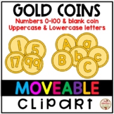 Gold Coins - Numbers/Letters {Moveable Clip Art}