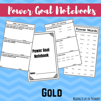 Preview of Gold (Gl) Reading Level Power Goal Notebook