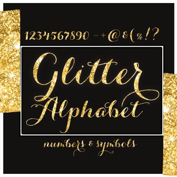 Preview of Gold Glitter Alphabet + symbols
