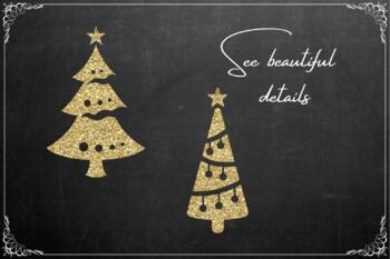 Edible Glitter Christmas Trees - Gold 4g